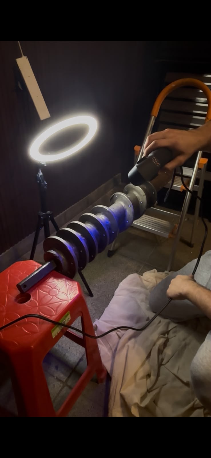 Escaneo 3D de tornillo sinfín industrial de gran formato